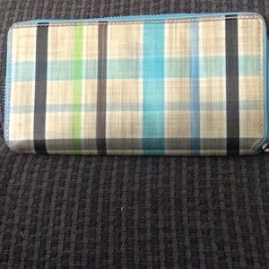 Wallet Vinyl Multicolored Plaid Waterproof Material 8x4